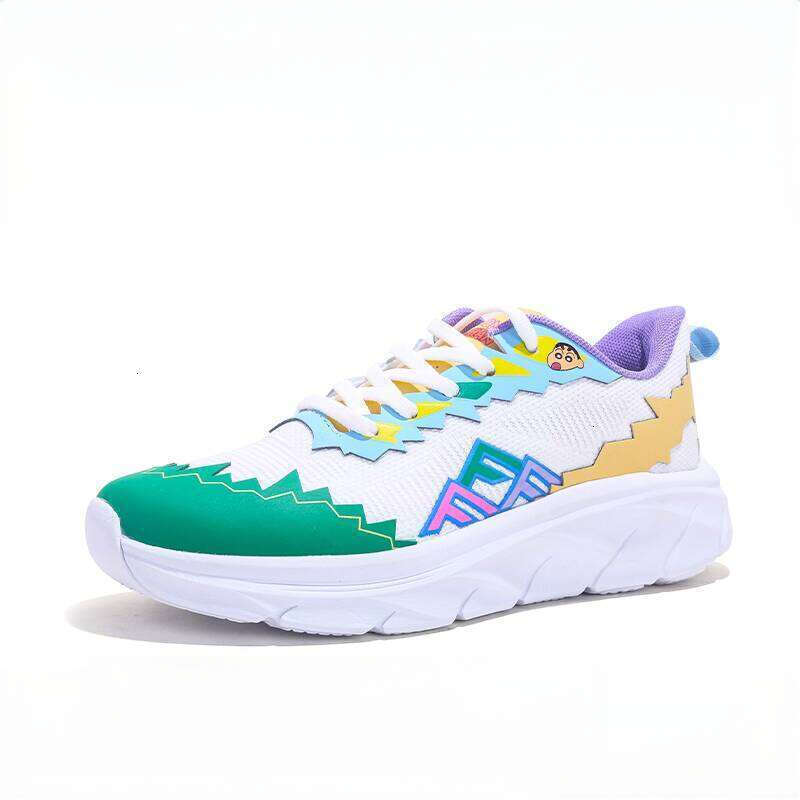 Jifffly Crayon Shin-chan Collaboration Sneakers for Women 2025 New Ins Trend Versatile Thick-Soled Height-Increasing Running Shoes