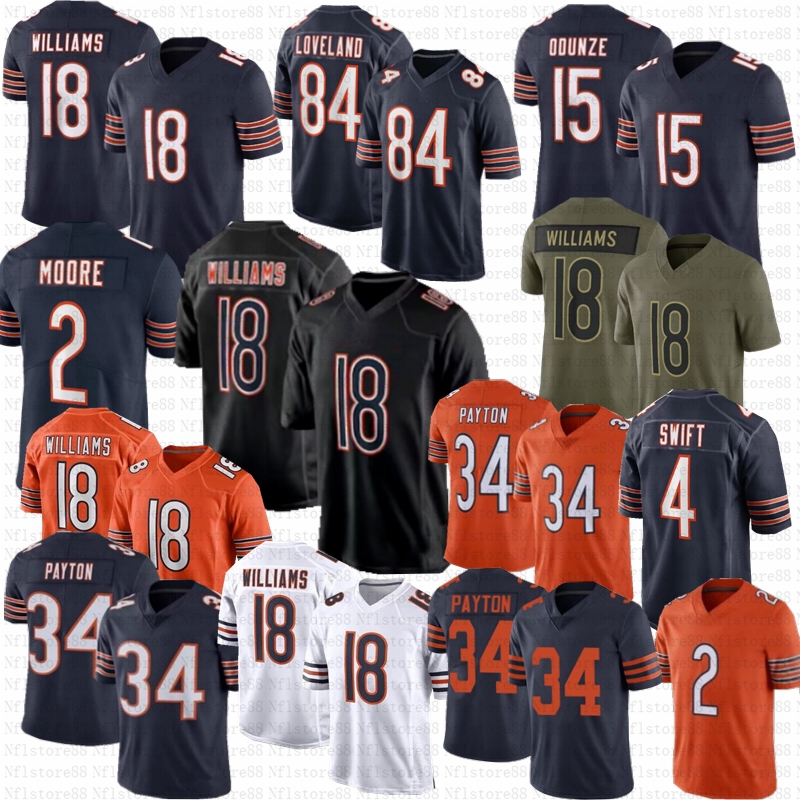 Caleb Williams Rome Odunze DJ Moore Colston Loveland Luther Burden III Monangai Football Jersey Cole Kmet Hester Swift Bagent Walter Payton Sweat Taylor Urlacher