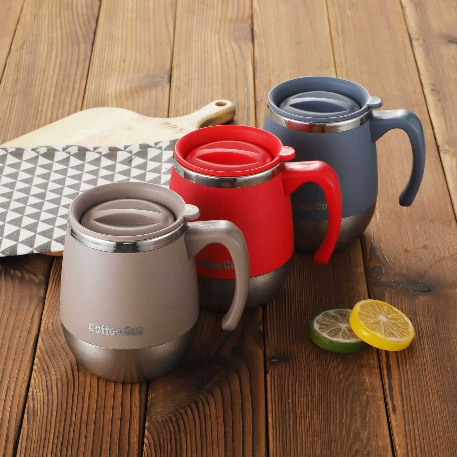 500ml Stainless Steel Vacuum Insulated Coffee Mug with Lid Double Wall Thermal Cup for Hot Cold Drinks Home Camping Gift C251210