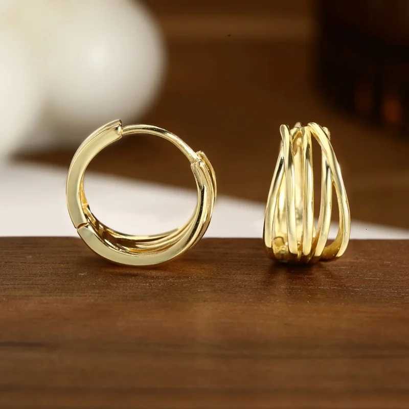 New Trendy Line Buckle Hoop Earrings For Women Metal Texture Silver Color Hypoallergenic Earring Charm Jewelry Party GiftsXJ251210 - view 7
