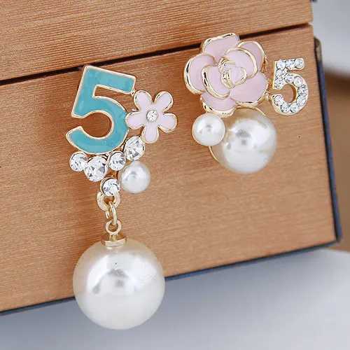 luxury designer jewelry Korean stud earrings black rose pearls earrings wer earring lia wer ear Accories Y251210
