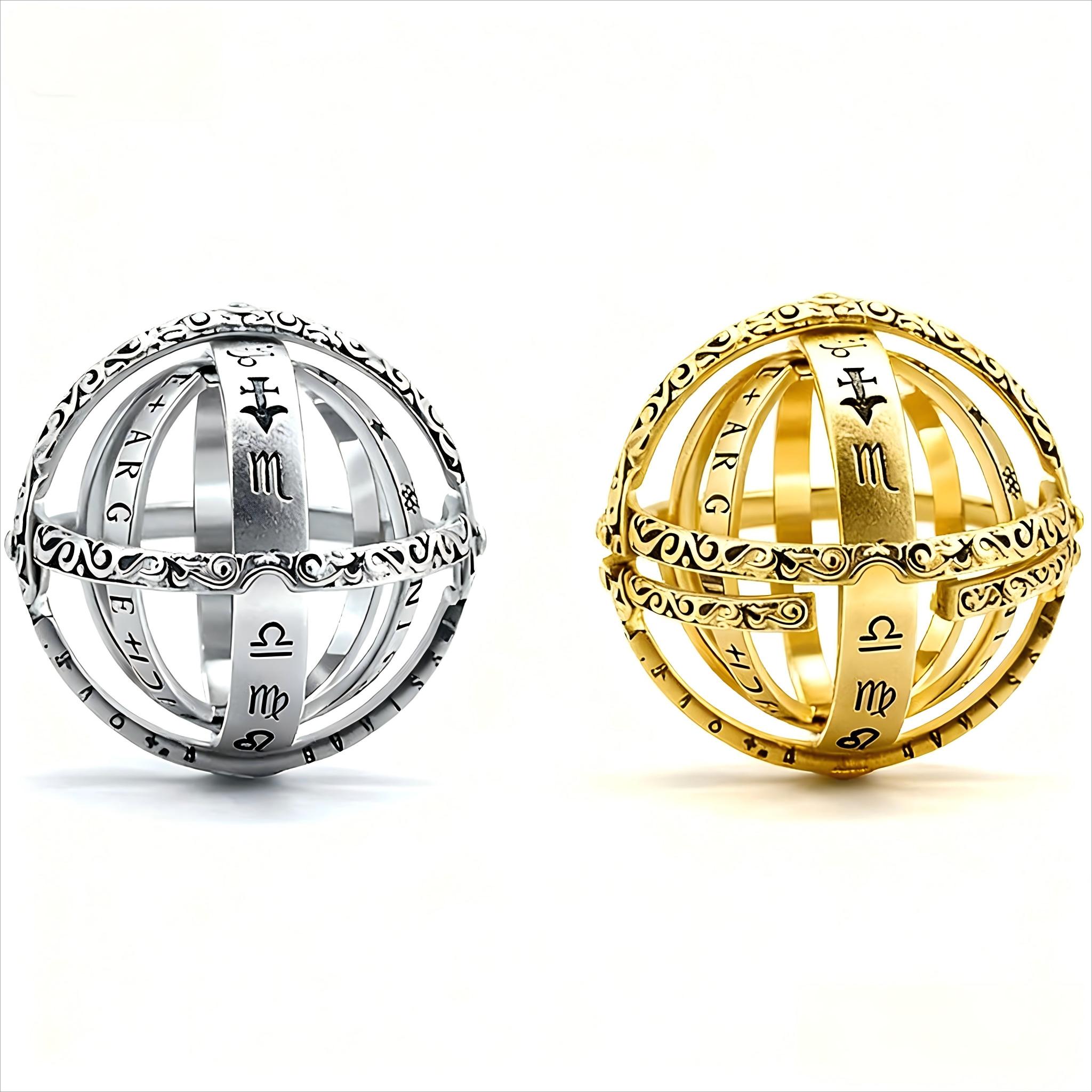 Deformation Ring Necklace Men's Fashion Astronomy Ball Pendant Couple Women's Internet Celebrity Student Tail Ring Single Personality Atmosp