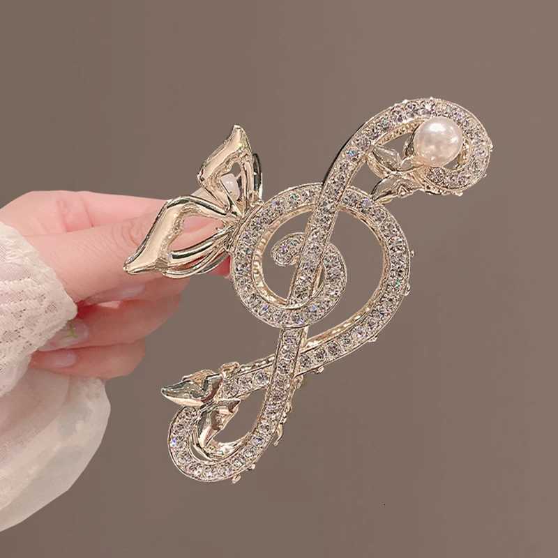 New Wen Elegant Music Note She Hair Cl Luxury Rhinestone Decor Ponytail Hair Cl Clips Girls Heaear Fashion Accories Y251210