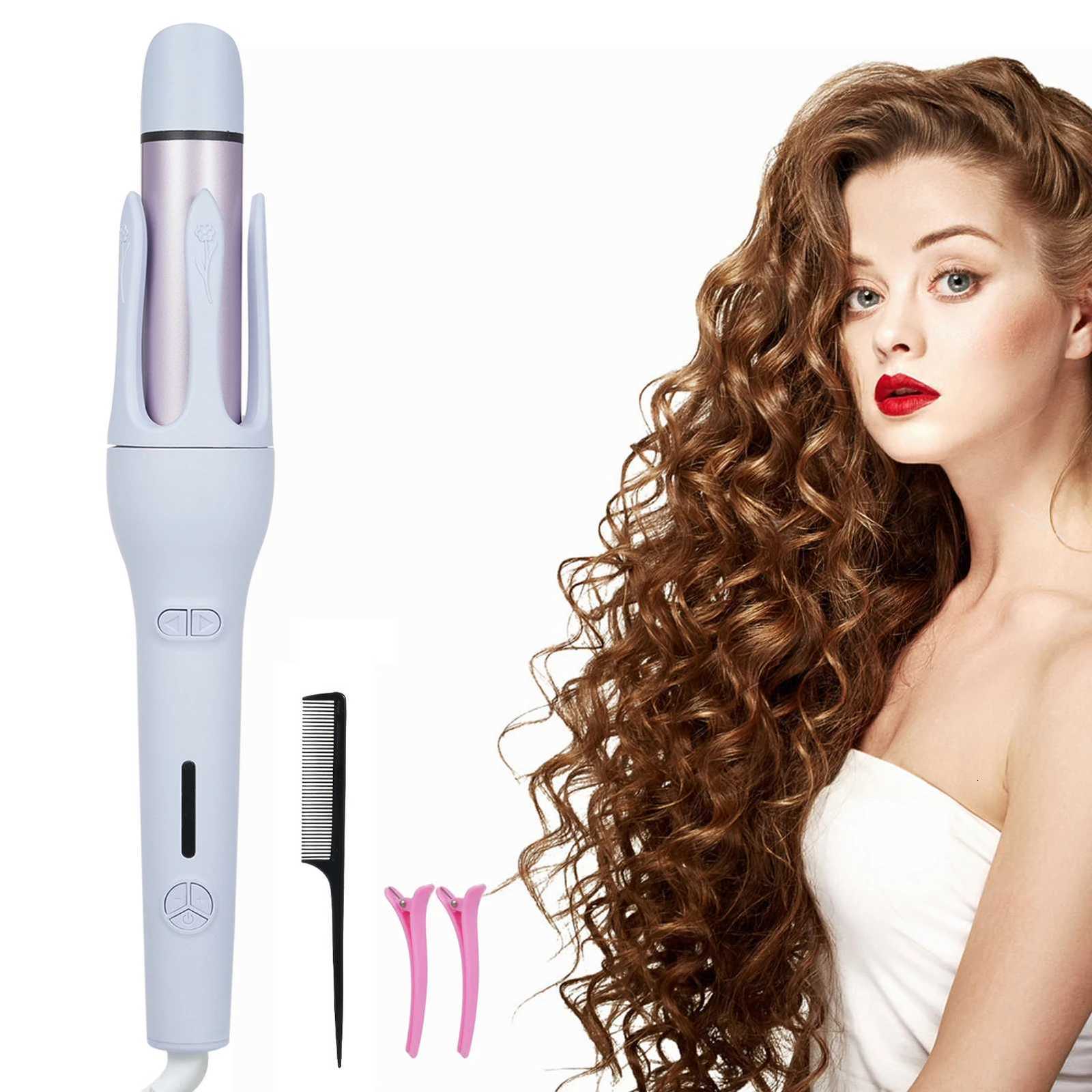 2 in 1 Flat Iron Hair Straightener Automatic Hair Curler Rotating Electric Curling Iron 3 Temperature Adjustable Curling WandT251210
