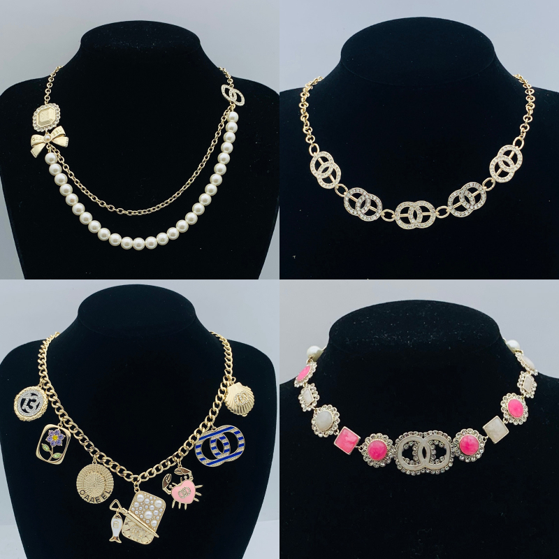 Designer Necklace Letter Pendant Copper High Quality Pearl Sweater Chain Diamond Matching Necklace High End Luxury Necklace Gifts