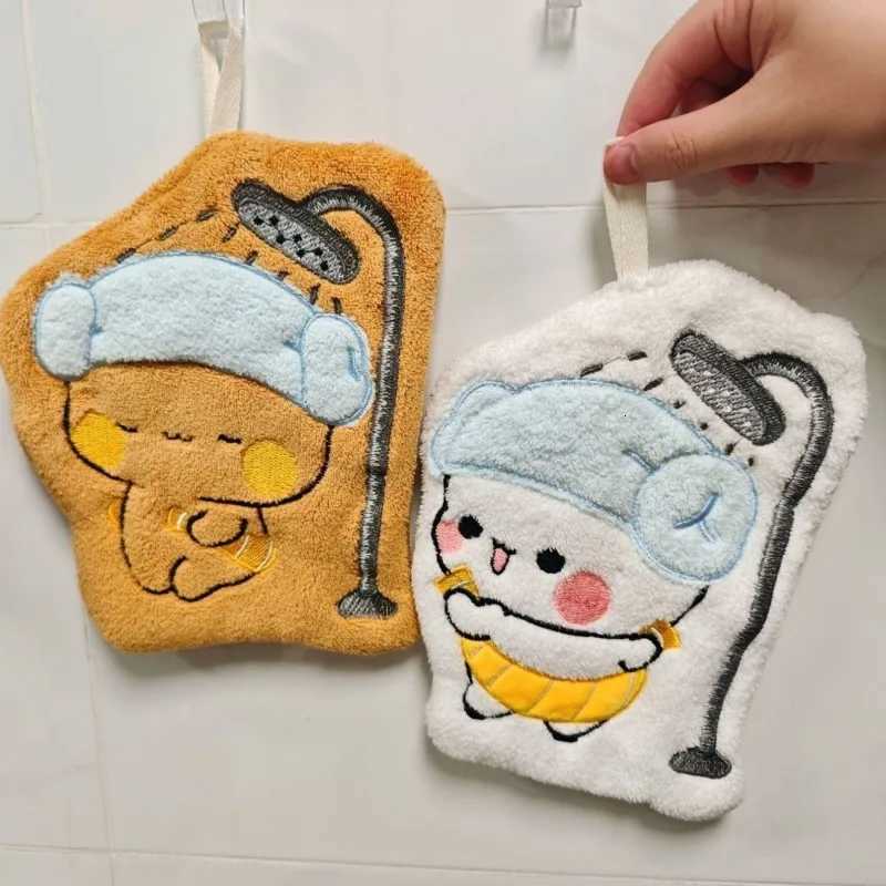 Soft Panda Bubu Dudu Hand Towel Double Layer Thick Absorbent Coral Fleece Hanging Towel Cute Bear Cartoon Towel for Home Towel C251210