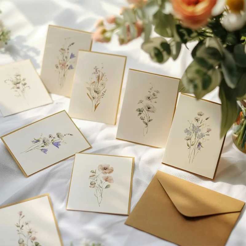 New Birthday Card Folded Card Set of 12 Cards Including Envelopes Birthday Gifts and Blessing Message Cards Greeting Cards H251210
