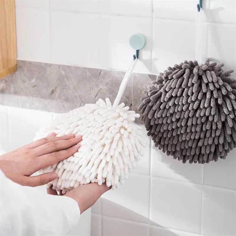 Chenille Hand Towels Wipe Hands Towel Ball Absorbent Quick Dry Sponge Wall-Mounted Bathroom Soft Plush Loops Cleaning Cloths C251210