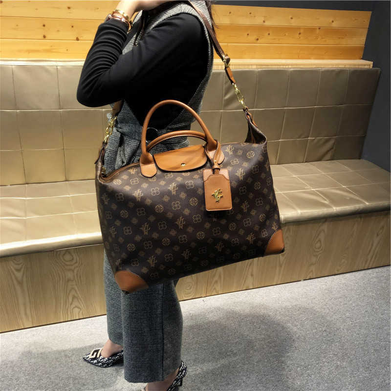 Stylish Large Capacity Women's Tote Bag Retro Print Crossbody Shoulder Travel Totes