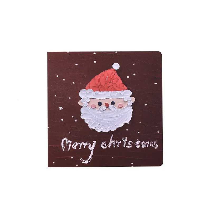 Exquisite oil painting style square Christmas greeting card small fresh creative postcard message blessing birthday card H251210