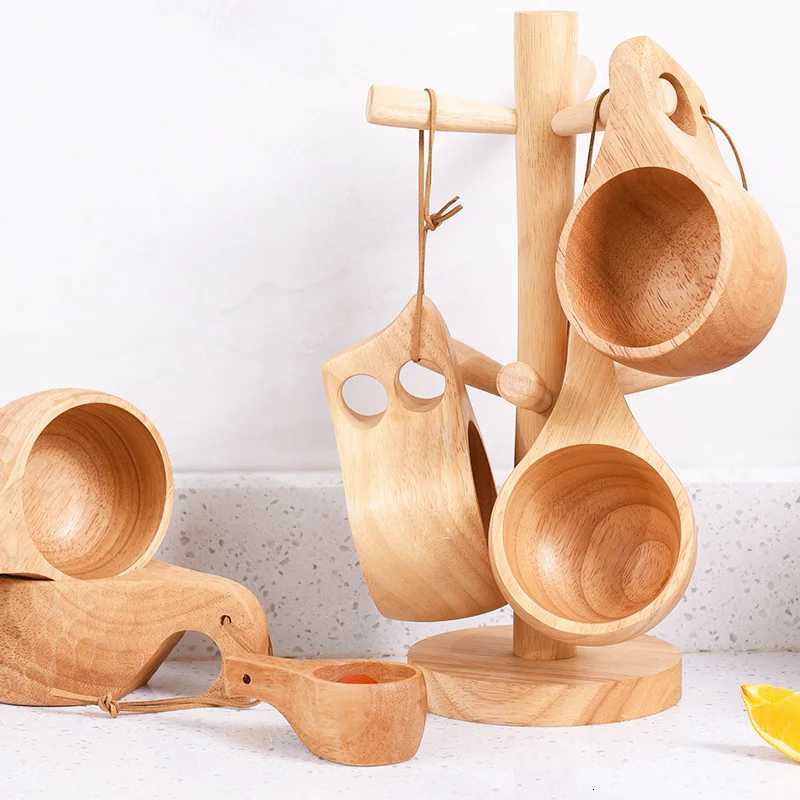 Wooden Cup Camping Cup Nordic Style Handmade Natural Portable Wood Mug Drinking Cup for Coffee Tea and Milk C251210