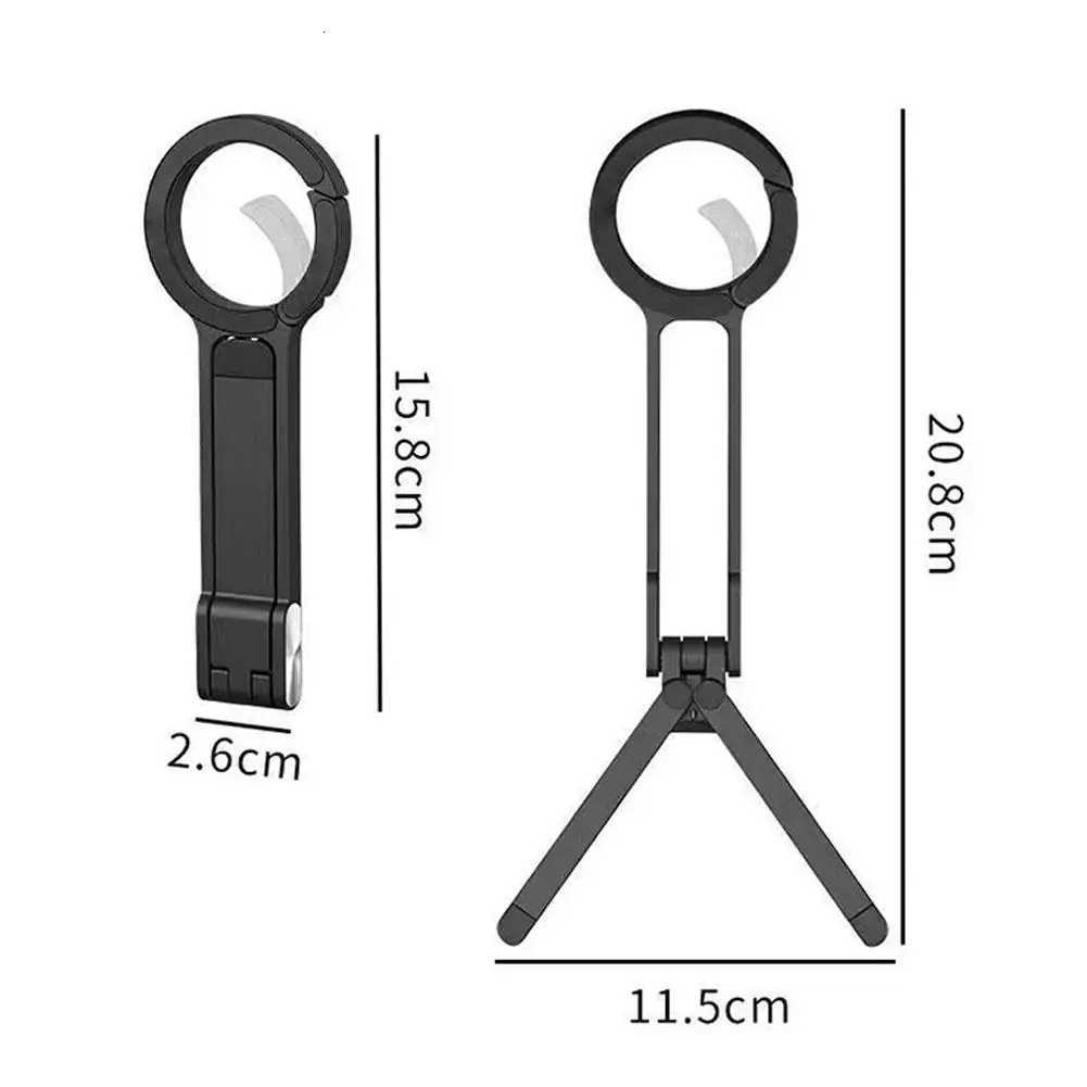 ABS Phone Tripod Carabiner-Mounted For iPhone Portable Dual-sided Magnetic Tripod Desk Mount Phone Handle Holder C251210