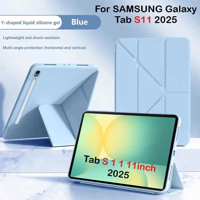 Leather Y-Folding Case for New Galaxy Tab S11 2025 S10 Lite FE 109 in SM-X400 X406B S9 S8 S7 A9 A11 Plus 87 Soft Case H251210