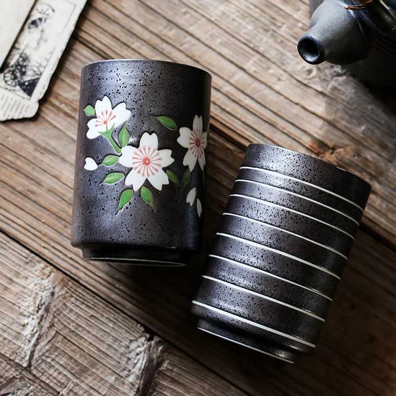 Japanese Handmade Painted Tea Cup Home Creative Straight Cups Office Ceramic MugVintage Tableware Coffee Mugs Christmas Gift C251210