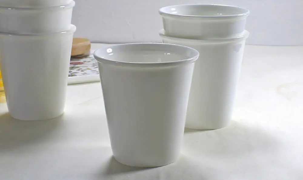 200ML6pcs/lot fine bone china nespressp mug small coffee cup plain white ceramic tumbler tazas cafe travel mug shot glass C251210