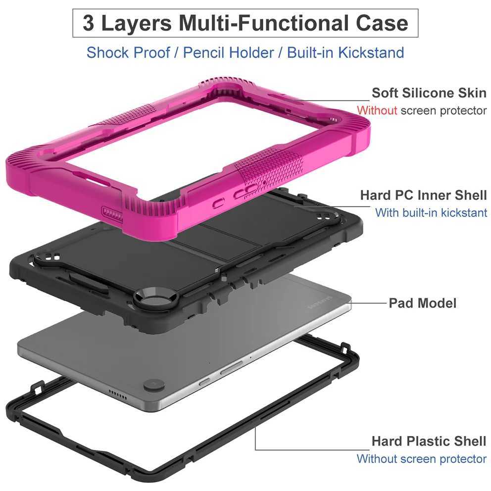 or Stand Case Universal For Galaxy Tab A11 2025 A9 2023 87 inch SM-X133 X135 X110 X115 X117 Anti-Slip Cover 3-Layers H251210