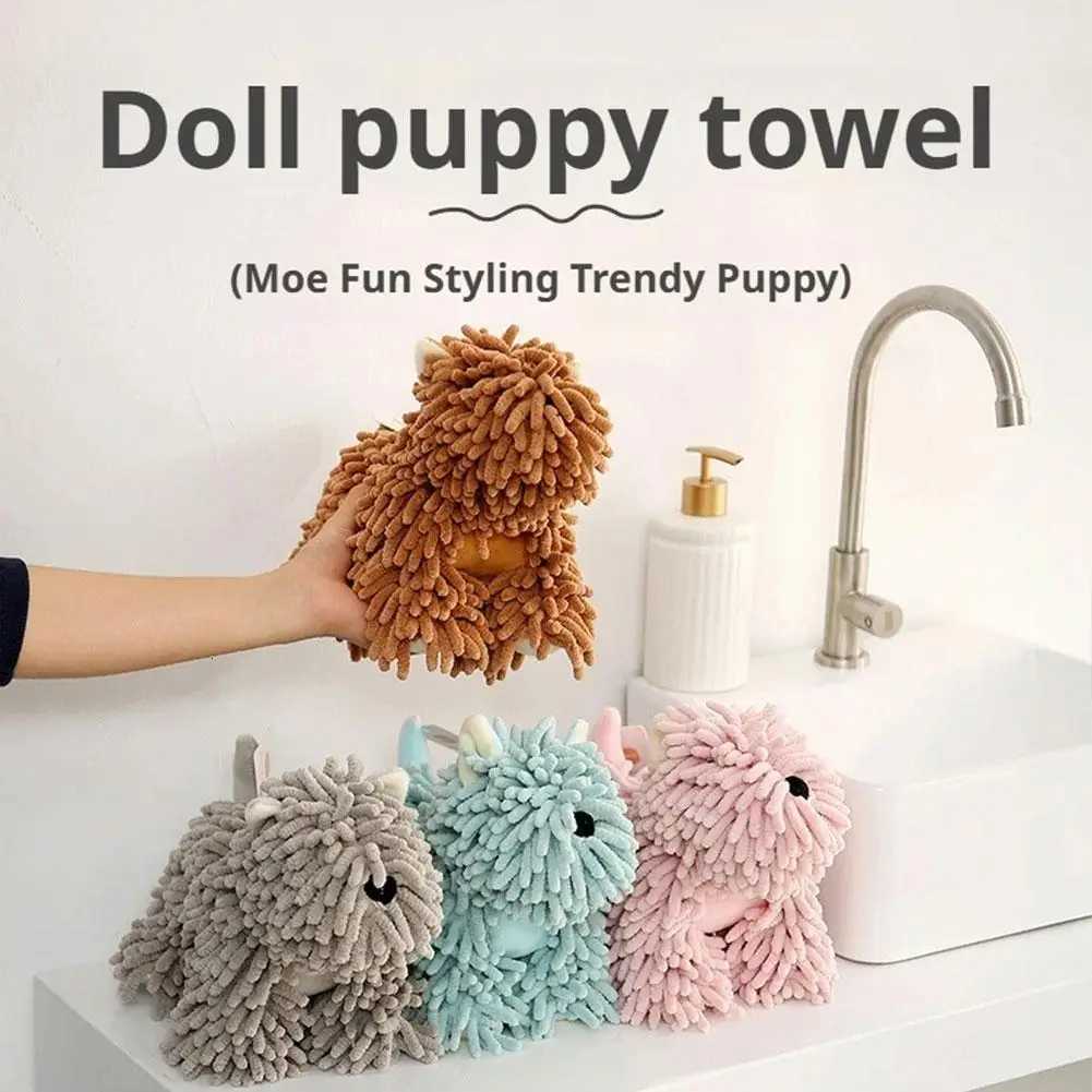 Cute Puppy Shaped Absorbent Hand Towel Soft Comfortable Easy to Cleanfor Wall Mounted Kitchen Bathroom UseTowel Use Daily C251210