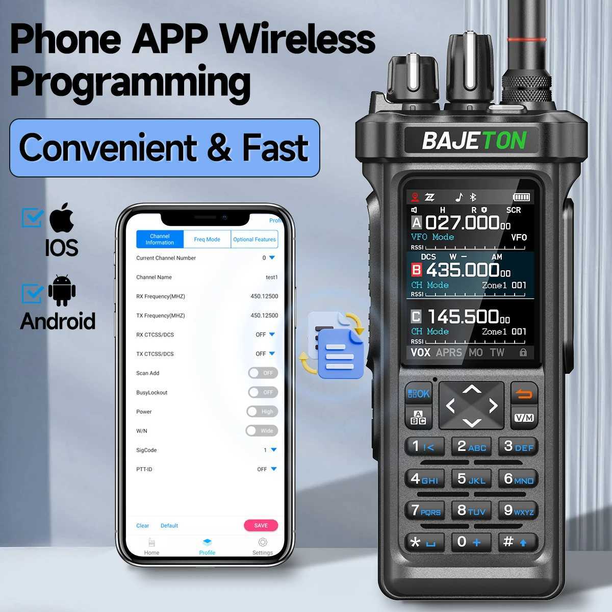 BAJETON BJ-9000 APRS GPS Walkie Talkies Programming 10W CB 27Mhz Transceiver Receive ShortWave For RT-950 Ham Radio M251210