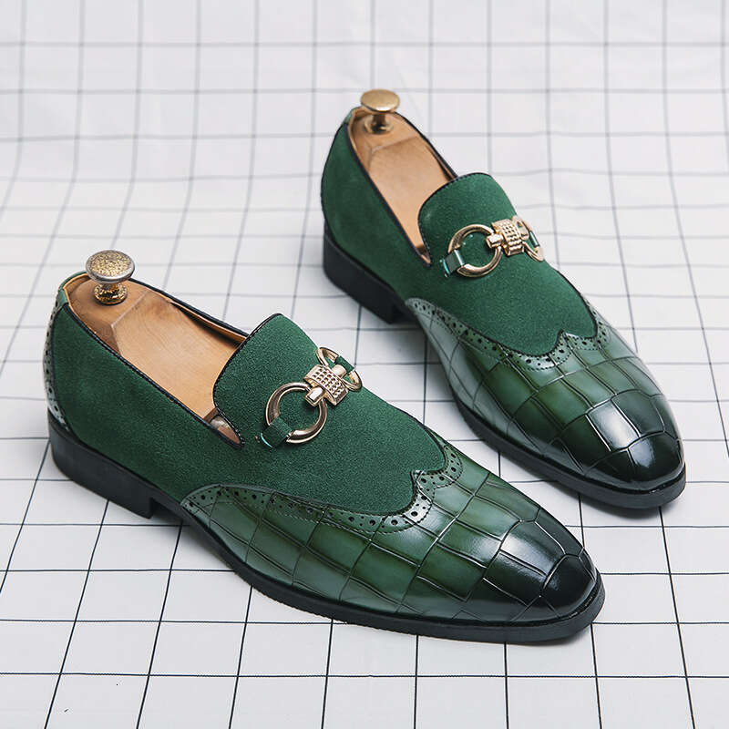 Large Size Buckle Brogue niche designer free shipping Green for Men Sizes 38 46 47 Business Fashion Leather British Casual Single Shoes