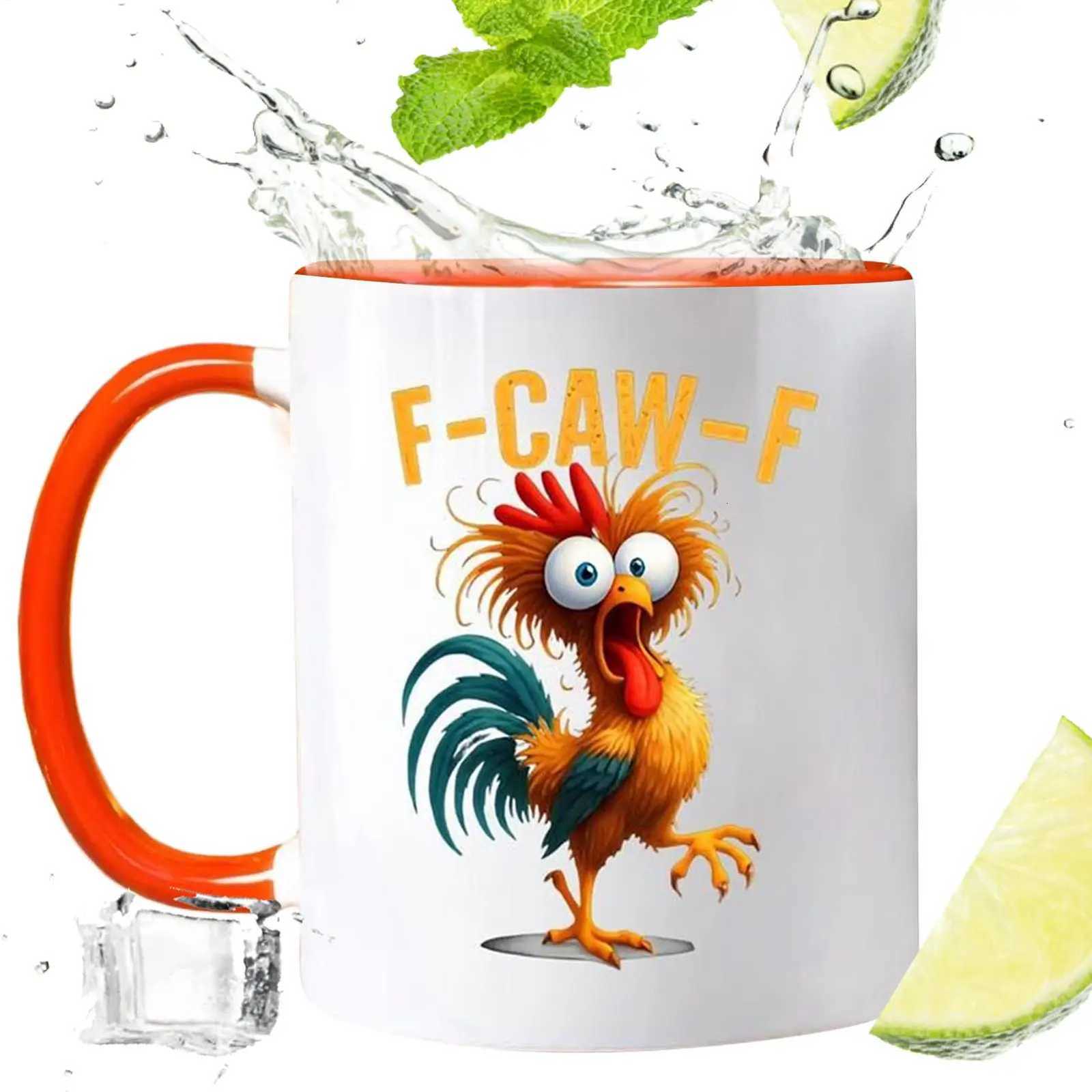 Coffee Mug Ceramic Funny F-Caw-F Chicken FCAWF Coffee Cup Mugs Farmhouse Themed Mug Animal Tea Cup Christmas Gift For Friends C251210