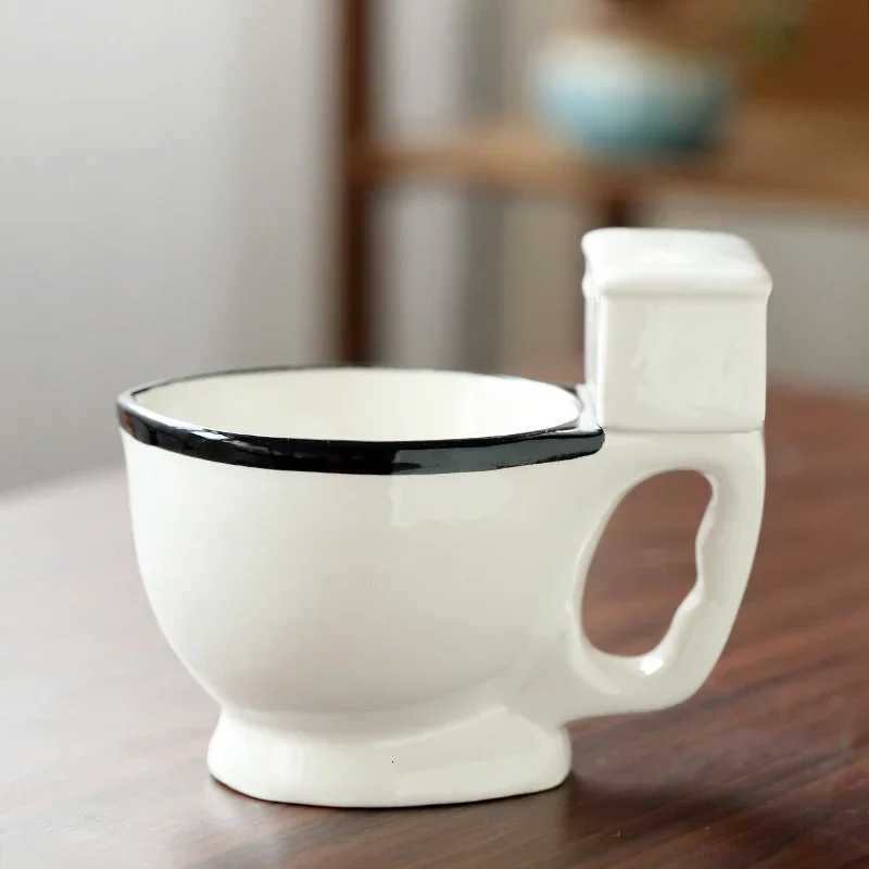 300ml Creative and Quirky Ceramic Cup Novel and Interesting Gift Toilet Ceramic Cup with Handle Coffee Tea Milk Ice Cream Cup C251210