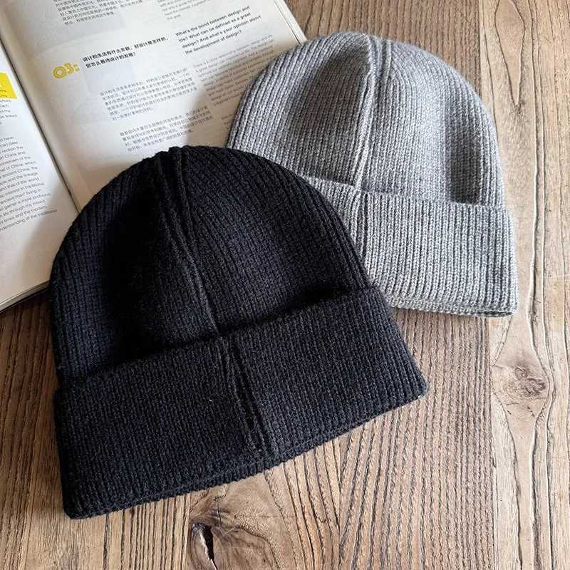 Luxury Embroidered Letter Beanie - Soft Warm Knit Hat for Men Women Stretchable Slouchy Cap for Casual Travel Y251209