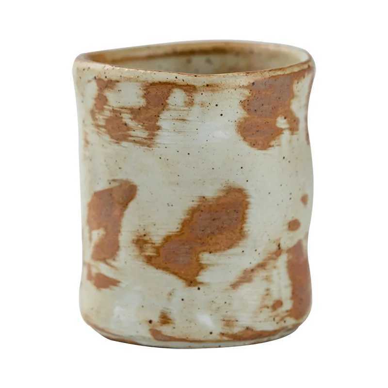230ML Coarse Pottery Coffee Cup Hand Holding Cup Retro Japanese Ceramic Espresso Coffee Cup Living Room Decorative Ceramic Cup C251210