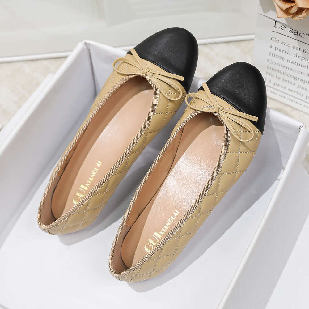 Soft Sole Flat Shoes Free shipping designer niche for Women Autumn New Round Toe Women's Color Block Shallow Mouth Casual Loafers