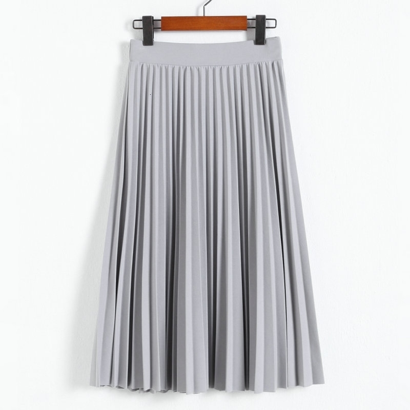 Fashion Womens High Waist Pleated Solid Color Half Length Elastic Skirt Promotions Lady Black Pink251129ww