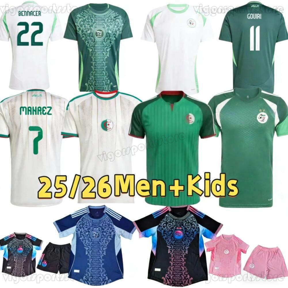 24 25 26 Algerie soccer jerseys 2025 2026 Fans Player version AIT NOURI AOUAR BENSEBAINI Algeria men kids kits maillot de football shirts training uniforms top B2 A88