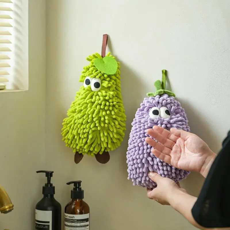 Hand Towel For Kitchen And Bathroom Banana/Strawberry Shaped Hanging Washcloth Chenilles Cloths Soft Absorbent Towel C251210