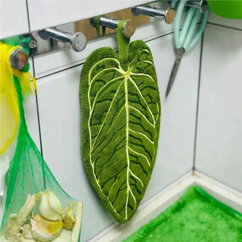 Hot Plant Hand Towel Cleaning Towel Absorbent Handkerchief Hanging Thickened Kitchen Towel Bathroom Kitchen Accessories C251210