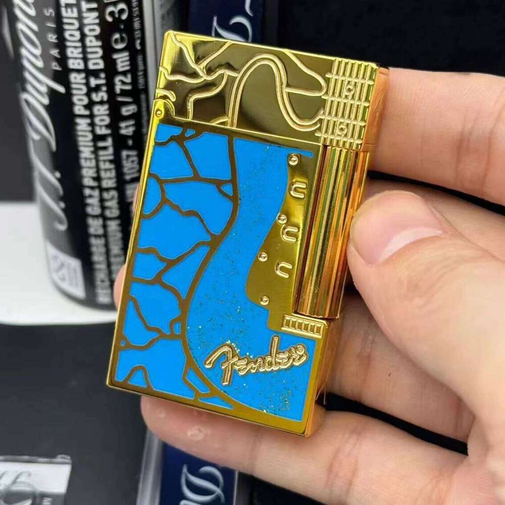 Refillable Brand Pure Copper Luxurious Red Lacquer Loud Ping Sound, Gold Gradient 70Th Limited Lighter Collection High-Quality