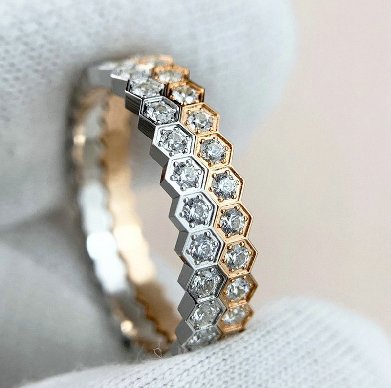 woman luxury ring titanium steel wed ring men silver rose and gold plated love rings for couple gift size 5-11