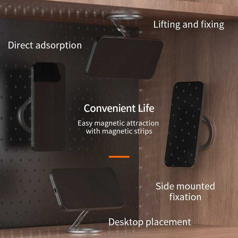 Double Sided Magnetic Phone Ring Holder Kickstand Magnet Grip for For iPhone 16 15 14 Android Gym Car Holder Phone Stand C251210