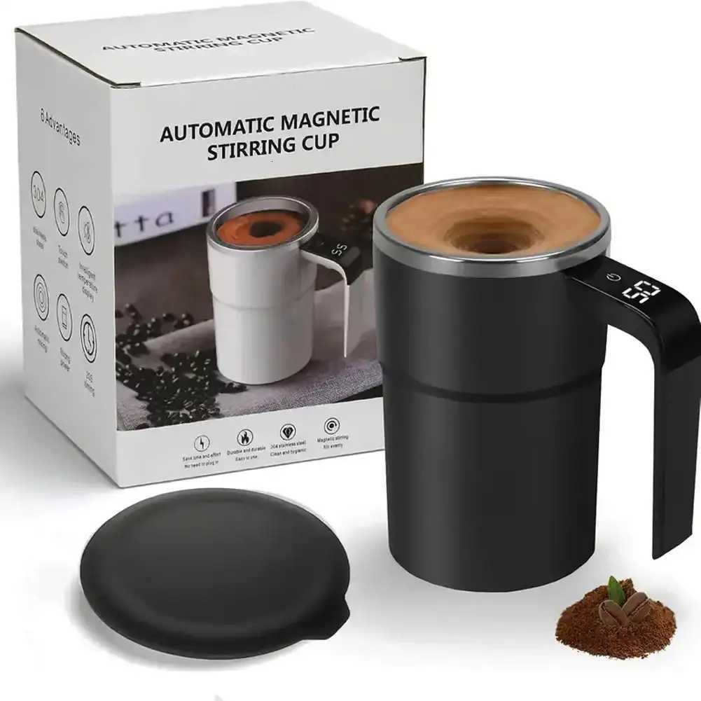1Pc TYPE-C Rechargeable 155mAh Battery 304 Stainless Steel Automatic Stirring Cup Portable Coffee Mug with Temperature Display C251210