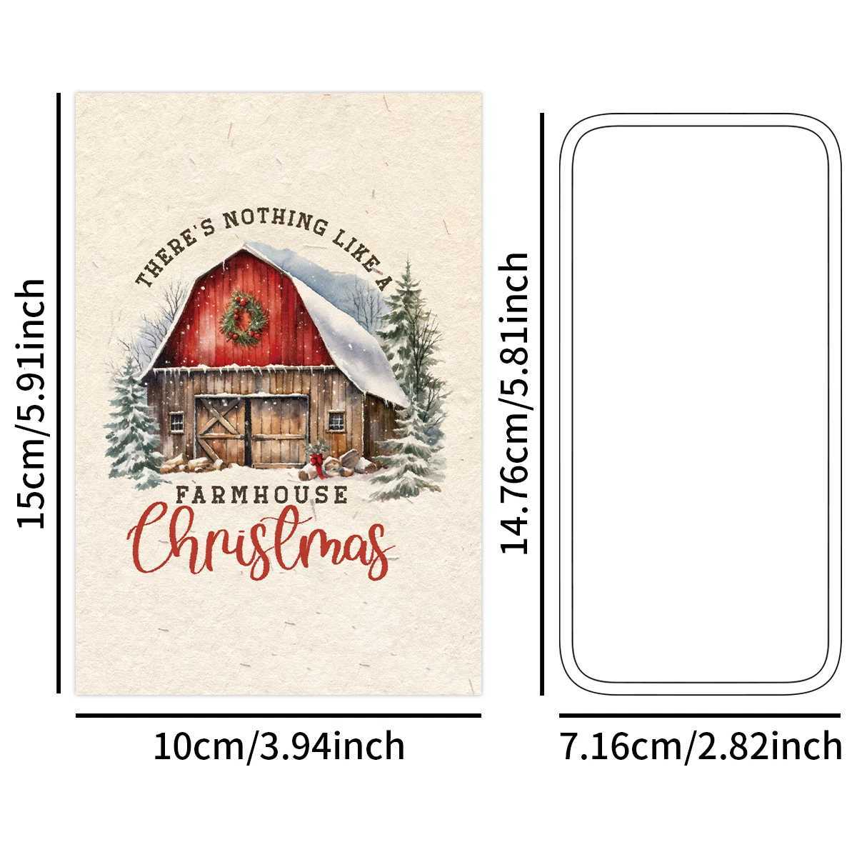 12pcs Christmas Farm Postcard SetVintage Christmas Cards GiftWall Collage KitMini Posters for Ro DecorChristmas Supplies H251210