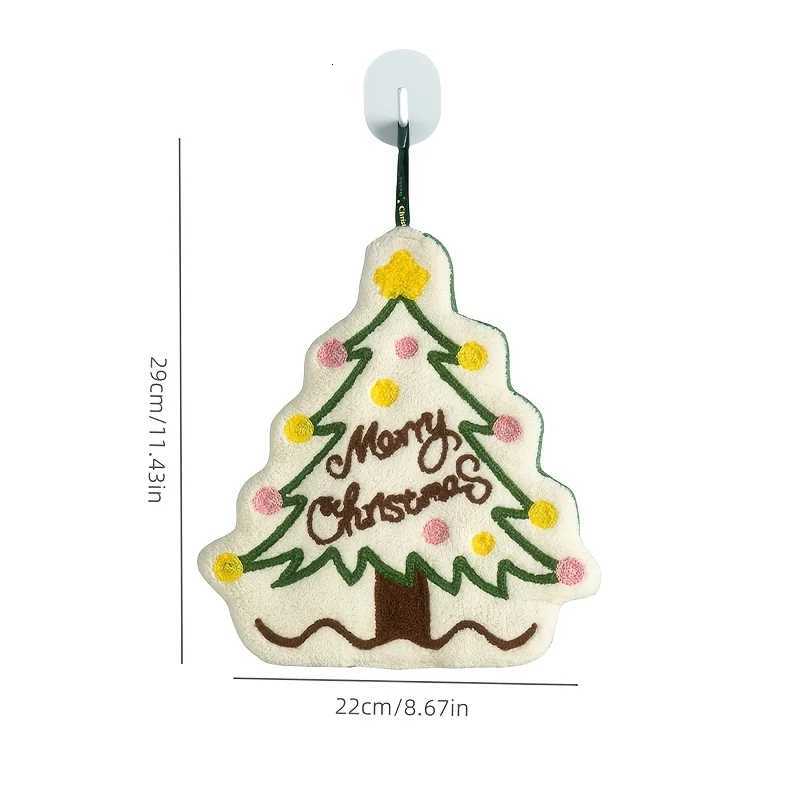 1pc Coral fleece hand towels Christmas series household hand towels can be hung in the kitchen and bathroom towels C251210