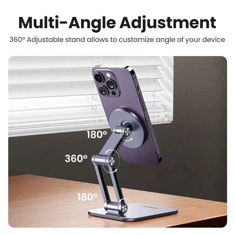 NewUGREEN Magnetic Phone Holder Aluminum Cell Phone Stand For iPhone 16 15 14 Pro Mobile Phone Holder C251210