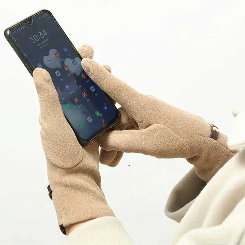 Fashion La G Mittens Wen Winter Vintage Touch Screen Driving Keep Warm Windproof Dropshi New Grace mitaine femme Y251210