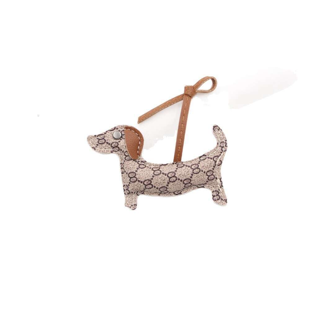 Trendy Pattern Dachshund Leather Knotted Lanyard Bag Clothing Accessories 3D Pendant