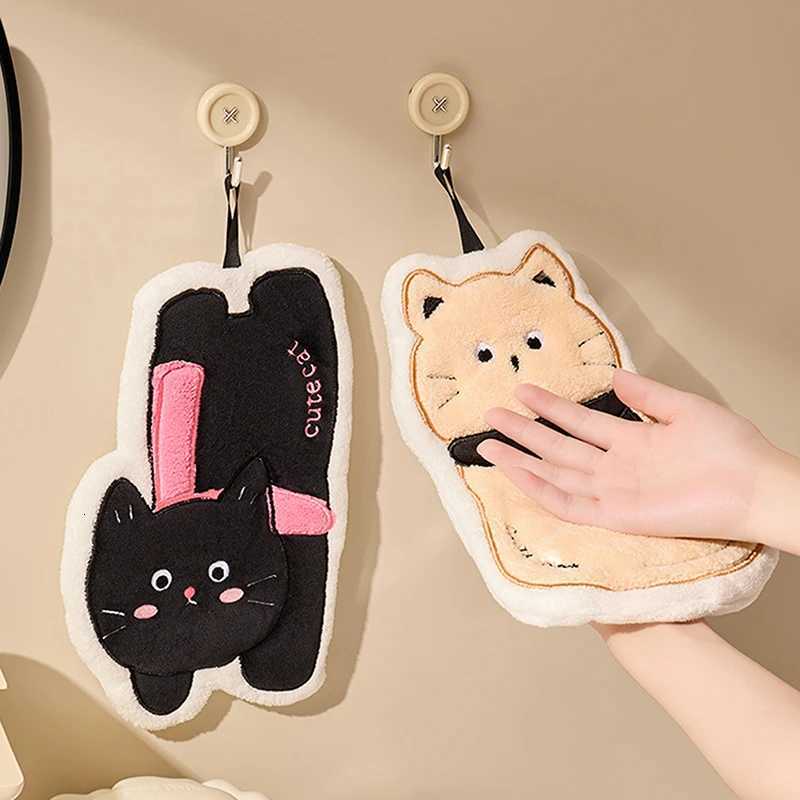 Cat Hand Towel Cute Embroidery Cartoon Hand Towel Hairless Strong Absorbent Kitchen Absorbent Cotton Towel Rag Towel C251210
