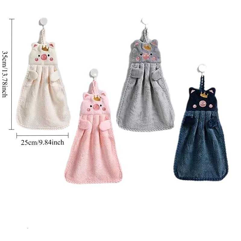 Kitchen Hand Towel Does Not Absorb Water Piggy Hanging Towel Coral Fleece Hanging Small Towel Cute Hand Towel C251210