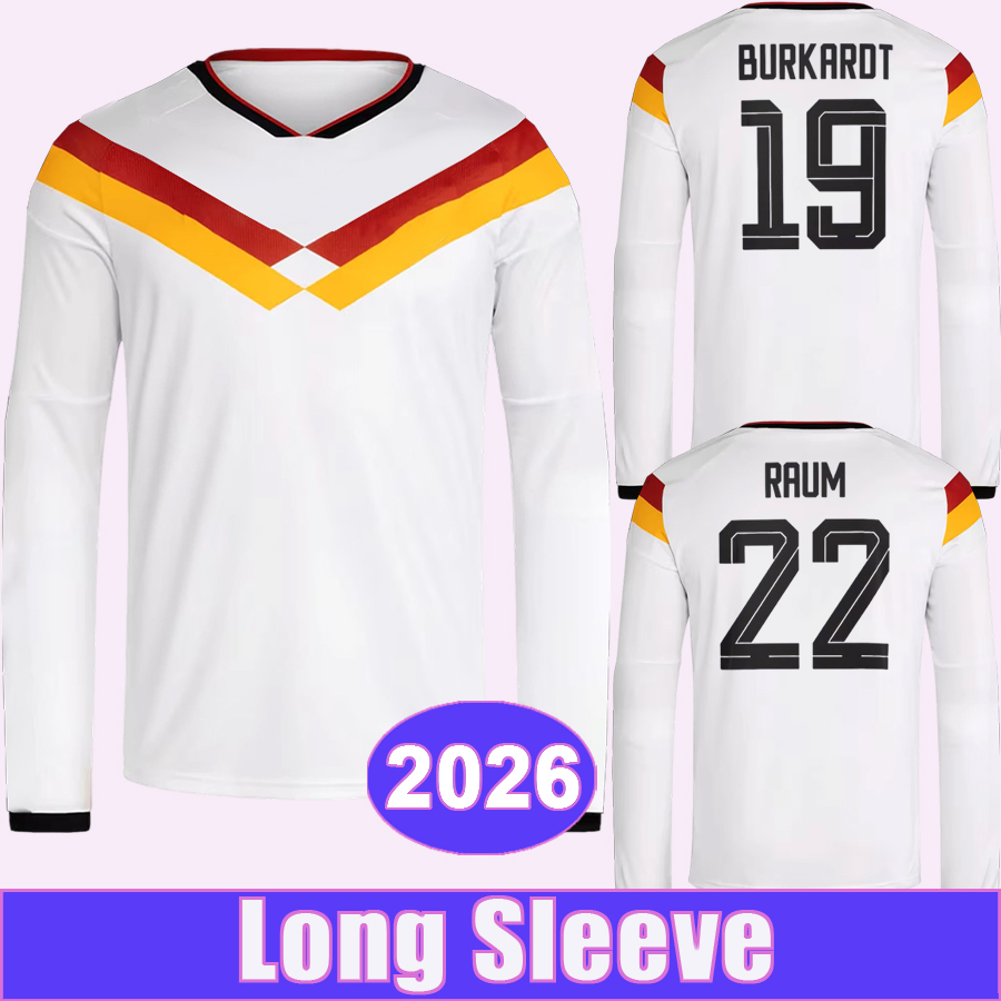 2026 GeRMAnYs Mens Long Sleeve Soccer Jerseys PAVLOVIC KIMMICH GORETZKA BEIER BURKARDT RAUM ANDRICH WIRTZ Home Football Shirts Adult Uniforms