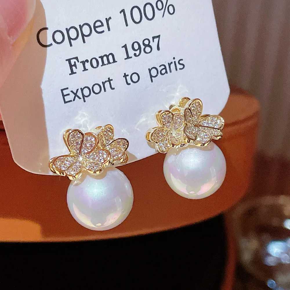 Korean Elegant Imitation Pearl Stud Earrings For Wen Exquisite Design Crystal Zircon wer Earring Wedding Party Jewelry Gift Y251210