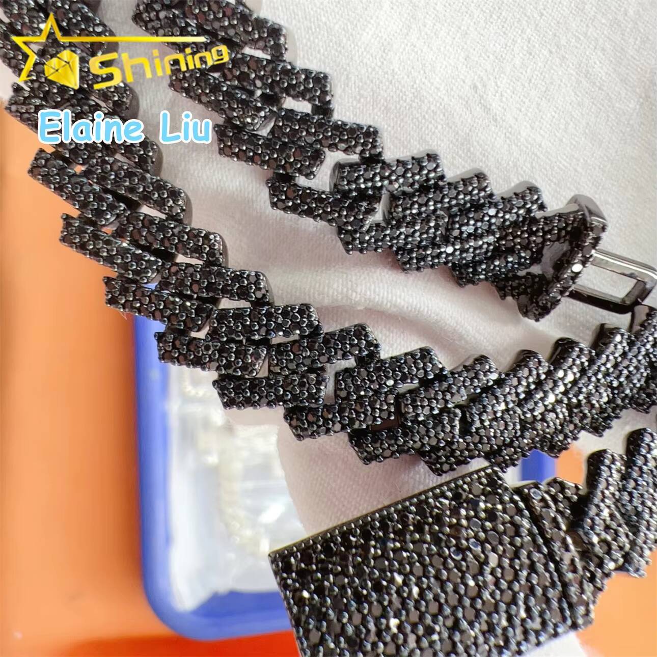 10MM Sterling Silver 925 Hip Hop Miami Cuban Necklace Jewelry VVS Moissanite Cuban Link Chain Necklace