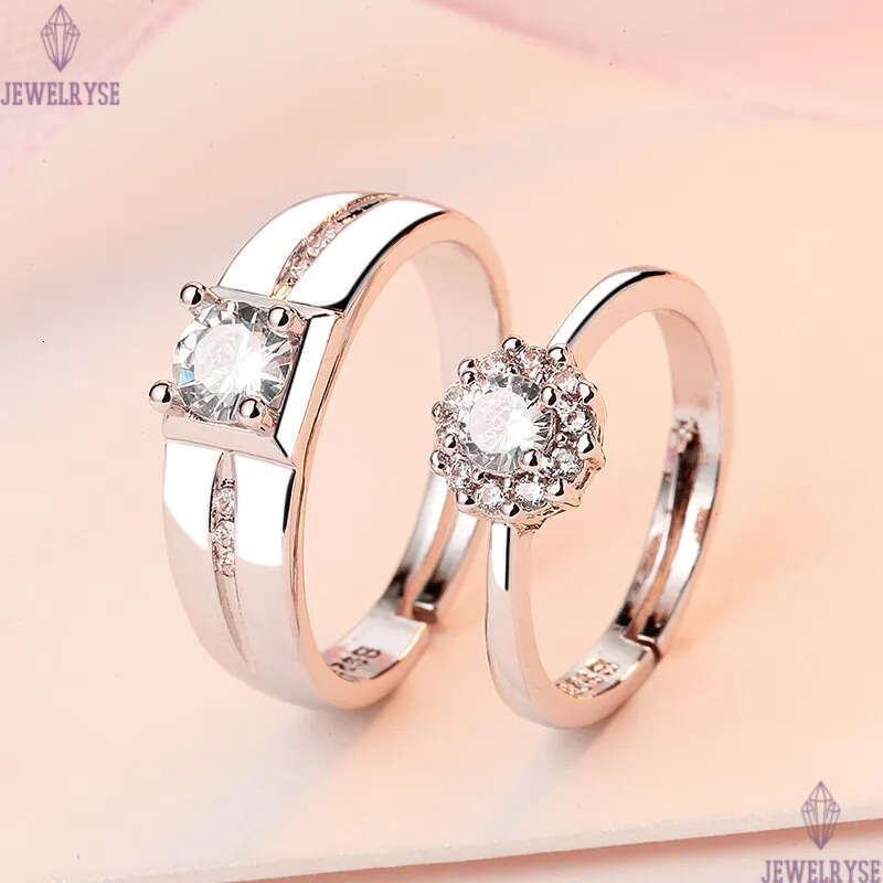lovers couple rings luxury diamond simple classic designer love shine cz zircon lover wedding ring jewelry valentines day gift size ajustable