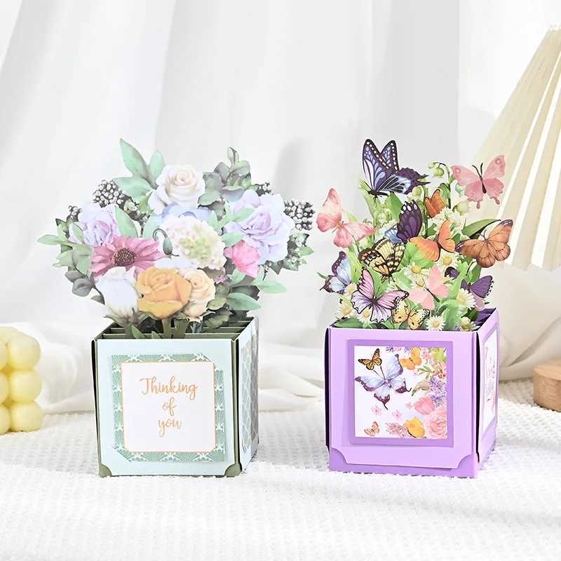 1pc 3D -Up Birthday Greeting Card Family Friends Birthday Cards Floral and Design for Any Recipient Party Supplies H251210