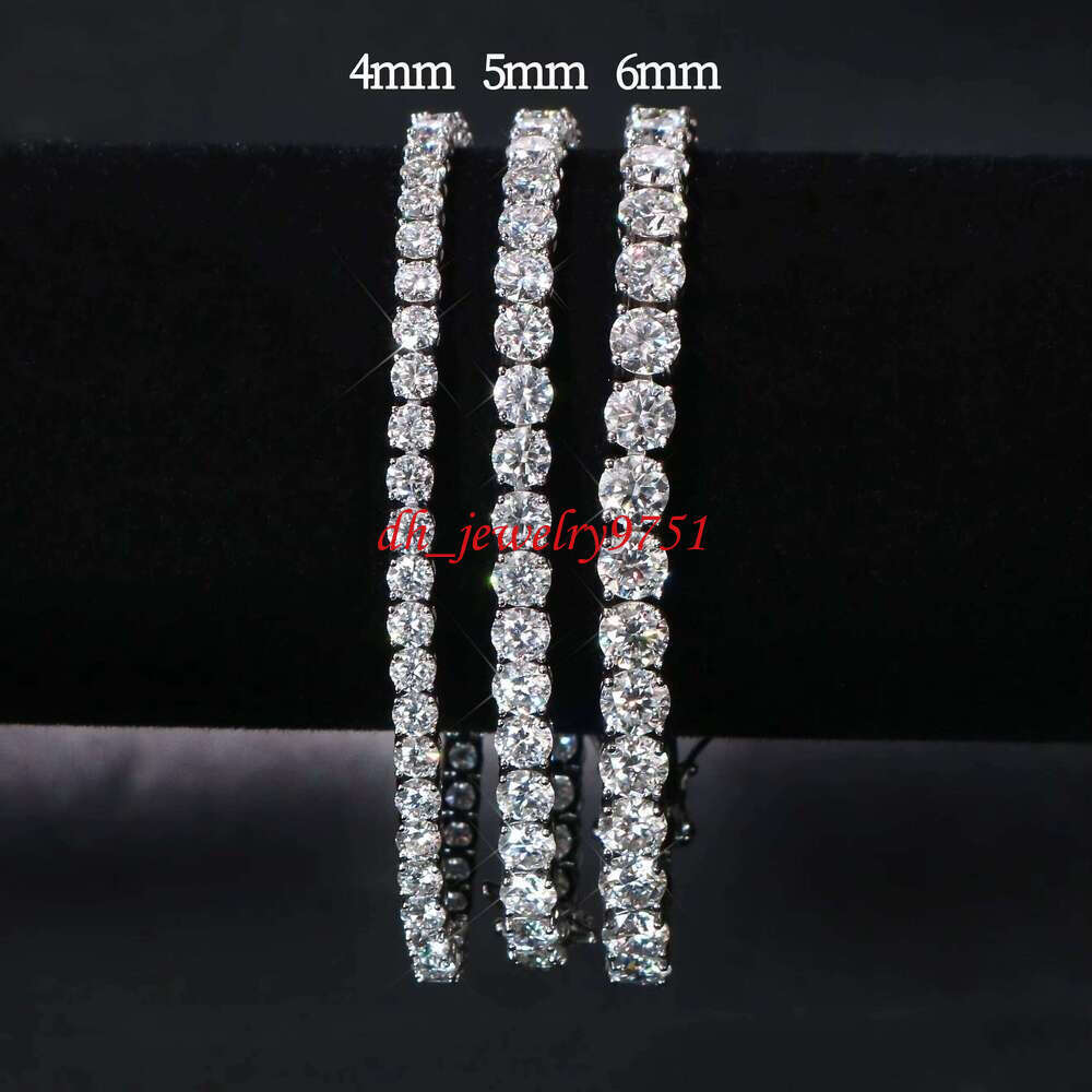 5mm Fine Chain 925 Silver Iced Out VVS Men Moissanite Tennis Bracelets