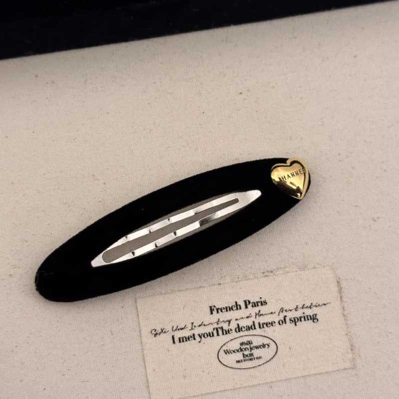 High-Grade Black Gold Veet Barrettes Wens Sed Hair Bangs Clip Autumn and Winter New Elegant Back Clip Hair Accories Y251210